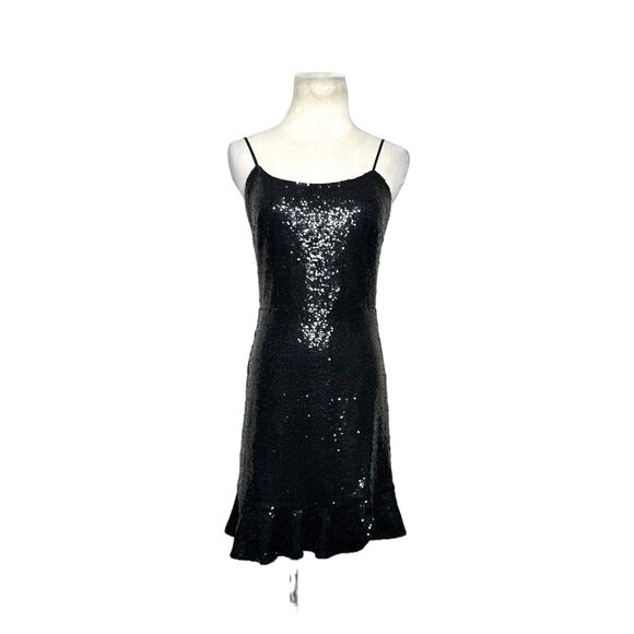 Aqua black sequin sleeveless  mini dress size M - Picture 12 of 14
